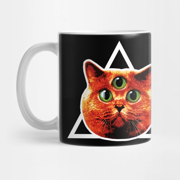 46 Magical Red Cat Triangle 3 three Eyes by Margarita7